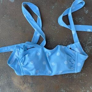 Kona sol boho Blue and white polka dot bikini top sz s